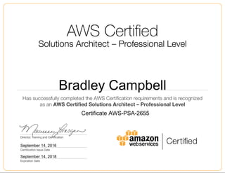 AWS SA Professional Certification | PPT