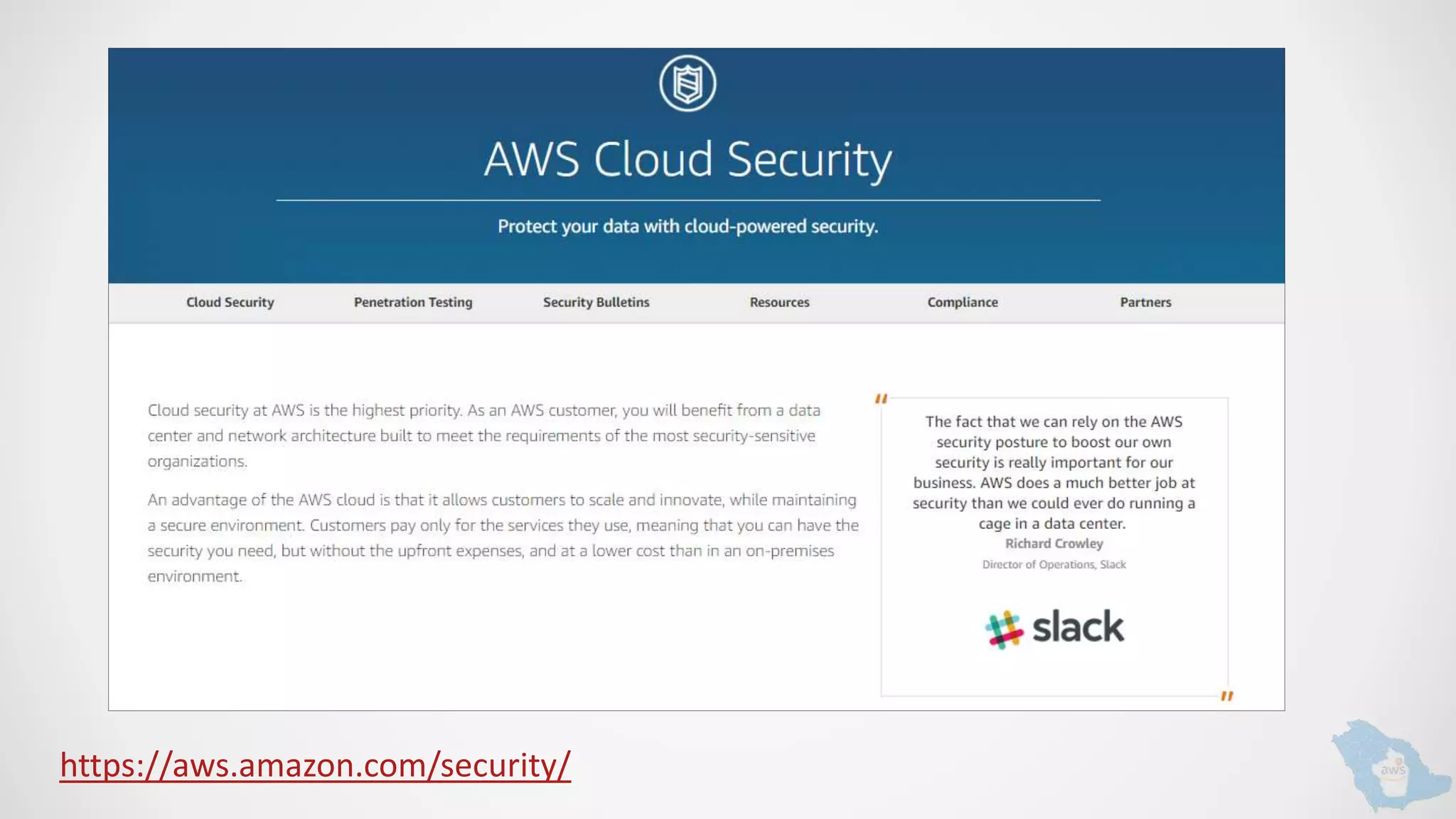 https://aws.amazon.com/security/
 