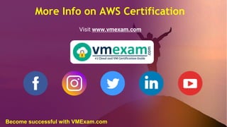 More Info on AWS Certification
Visit www.vmexam.com
Become successful with VMExam.com
 