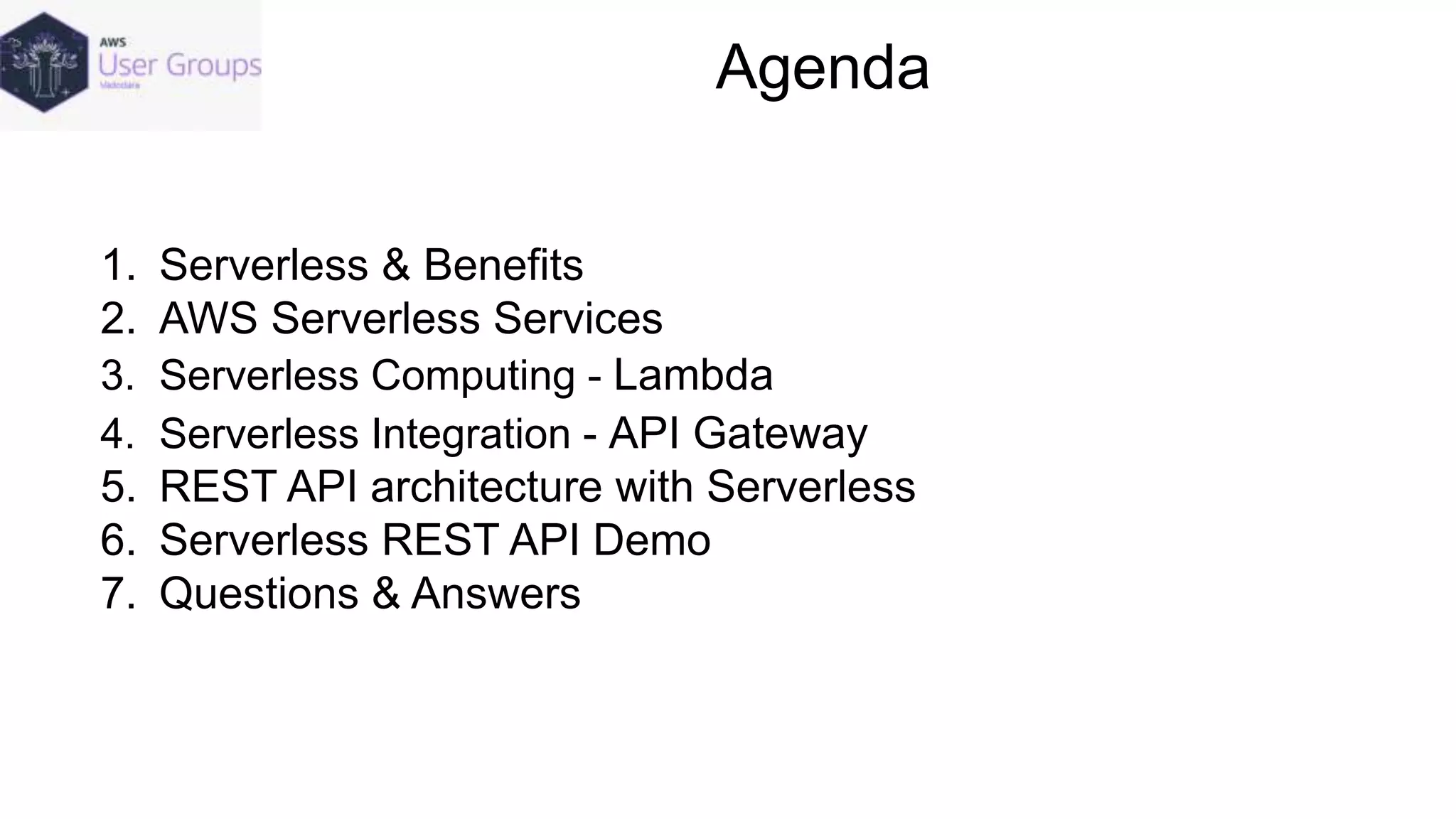 AWS Serverless with Lambda, ApiGateway | PPTX