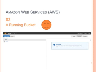 AMAZON WEB SERVICES (AWS) 
S3 
A Running Bucket 
 