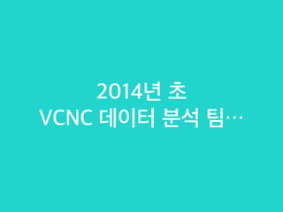 2014년 초
VCNC 데이터 분석 팀…
 