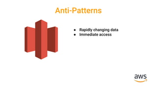 Anti-Patterns
● Rapidly changing data
● Immediate access
 