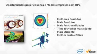Oportunidades para Pequenas e Medias empresas com HPC
• Melhores Produtos
• Mais Produtos
• Mais Funcionalidades
• Time to Market mais rápido
• Mais Eficiente
• Melhor custo efetivo
www.comsol.com
 