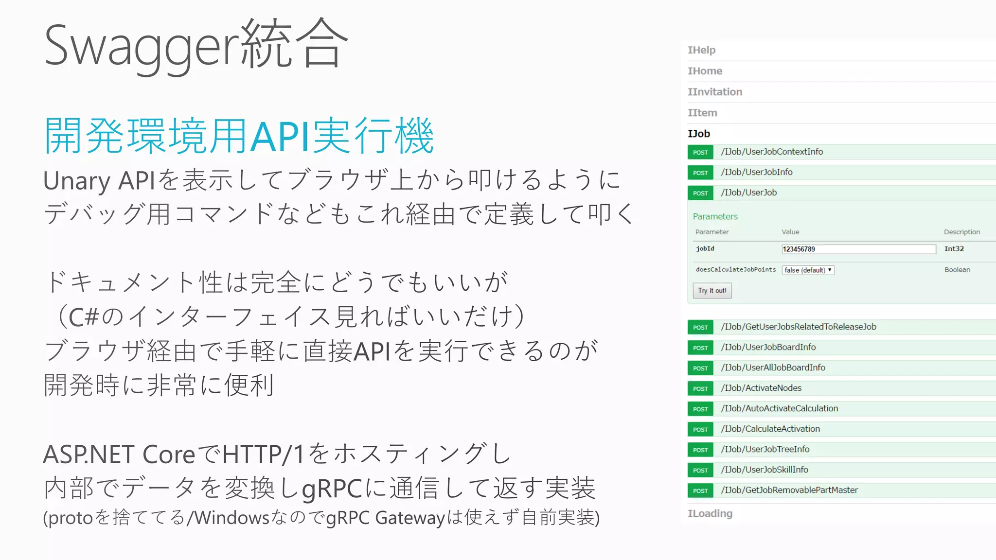 開発環境用API実行機
 