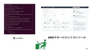 18
サーバー AWSマネージメントコンソール
 
