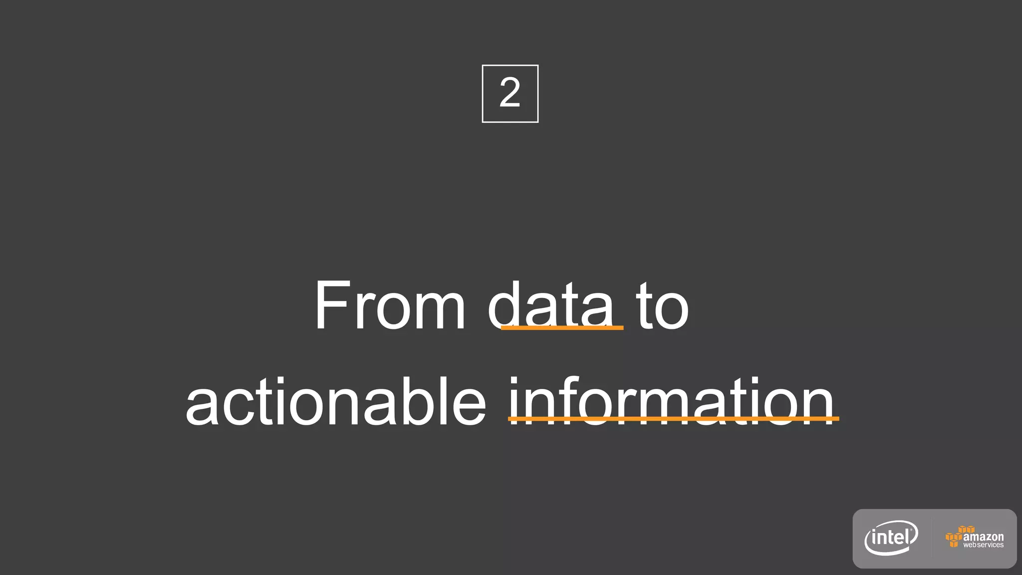 From data to
actionable information
2
 