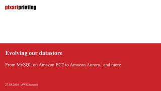 Evolving our datastore
From MySQL on Amazon EC2 to Amazon Aurora.. and more
27.03.2018 - AWS Summit
 