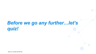 Neo4j, Inc. All rights reserved 2021
14
Before we go any further…let’s
quiz!
 