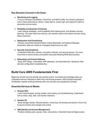 AWS SysOps Associate Certification Roadmap Guide | PDF
