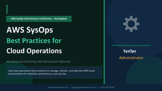 AWS SysOps Best Practices for Cloud Operations | PDF