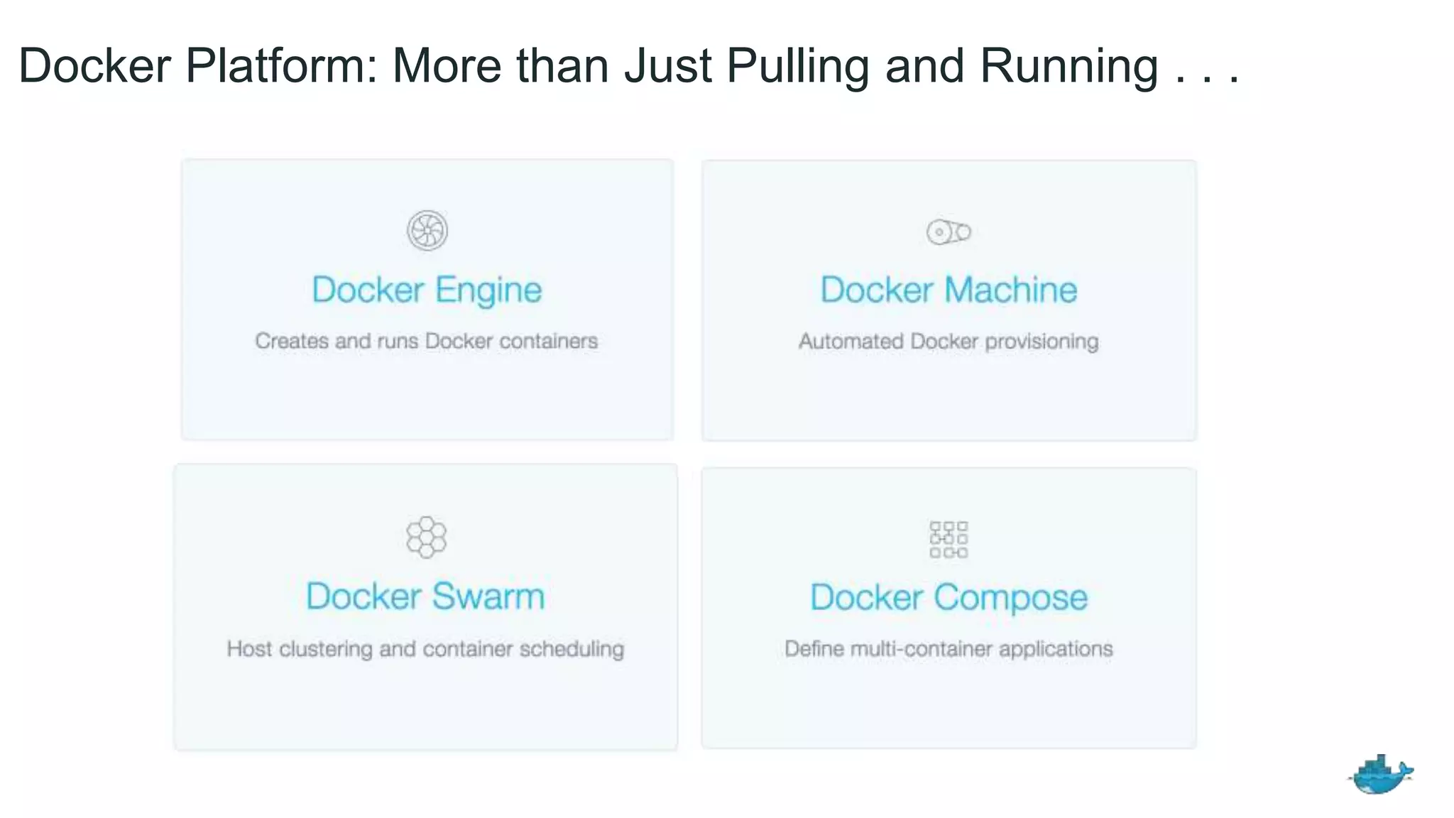 Docker Platform: More than Just Pulling and Running . . .
 