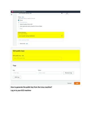 How to generate the public key from the Linux machine?
Log in to your EC2 machine-
 