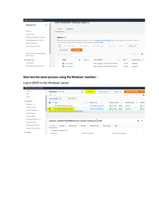 Now test the same process using the Windows’ machine –
Log-in (RDP) to the Windows’ server
 