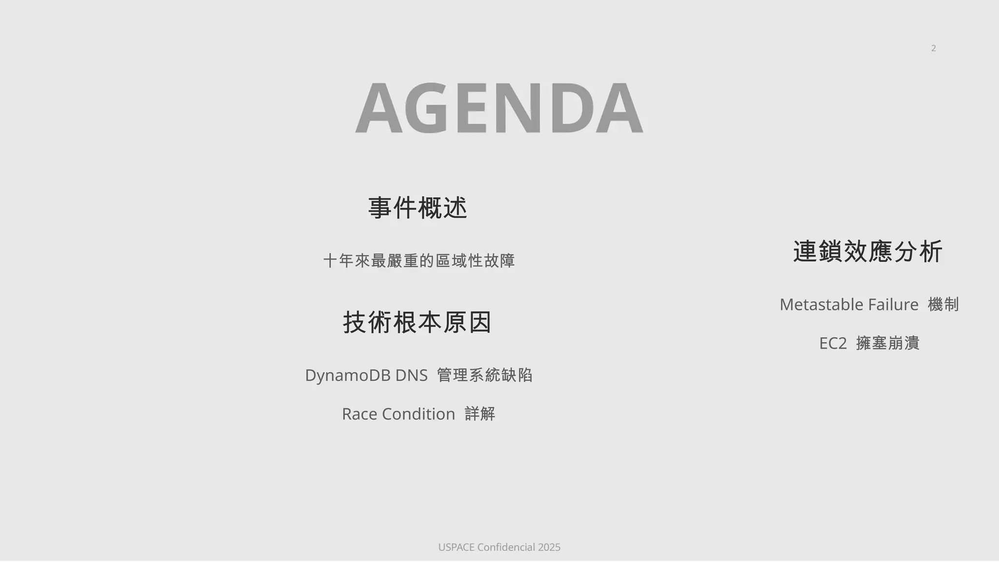 深度解析：一個Race Condition 如何觸發連鎖故障？從DynamoDB 依賴到AWS 重要服務崩潰| PPTX