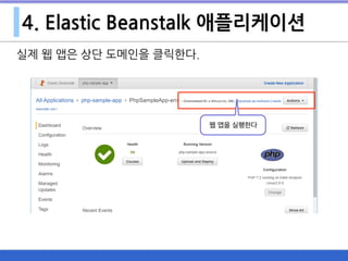 4. Elastic Beanstalk 애플리케이션
실제 웹 앱은 상단 도메인을 클릭한다.
웹 앱을 실행한다
 