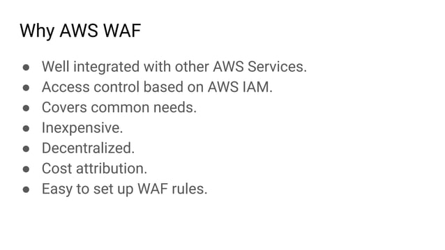 Securing your Public API with AWS WAF | PPT