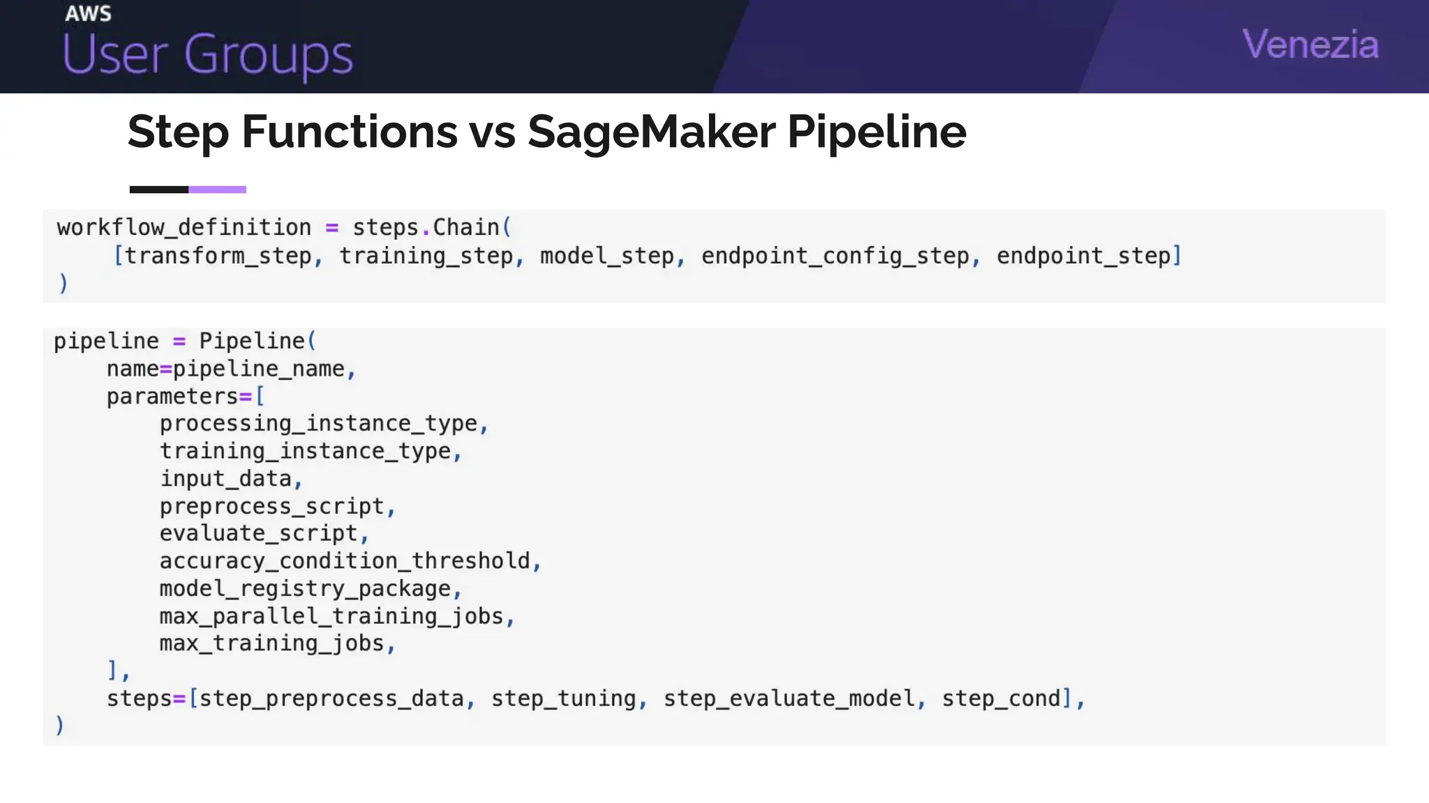 Step Functions vs SageMaker Pipeline
 