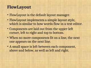 awt/ AWT Package/ Components/ Layout Manager | PPT