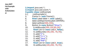 Set Bounds Syntax In Java abstract windowing toolkit graphical user interface | PPTX