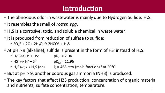 7 egg months for Control Treatment Odor in Wastewater 7 egg months for Control Treatment Odor in Wastewater