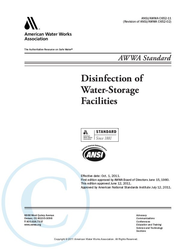 AWWA C65211Previews Desinfeccion of Water Storage Facilities