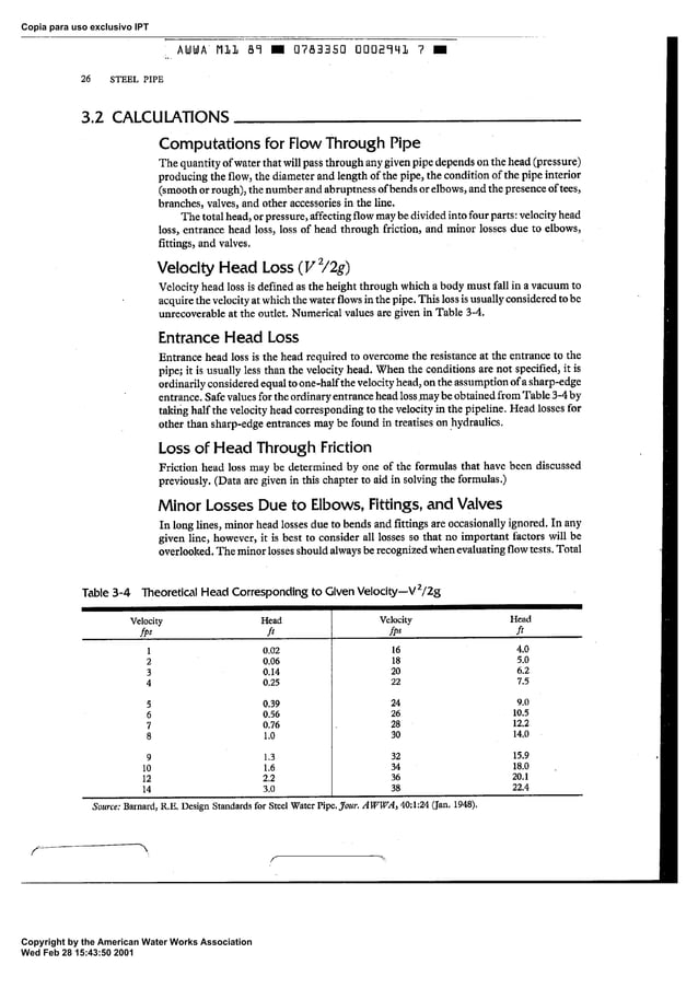 Awwa m11 1989steel pipedesign and installation