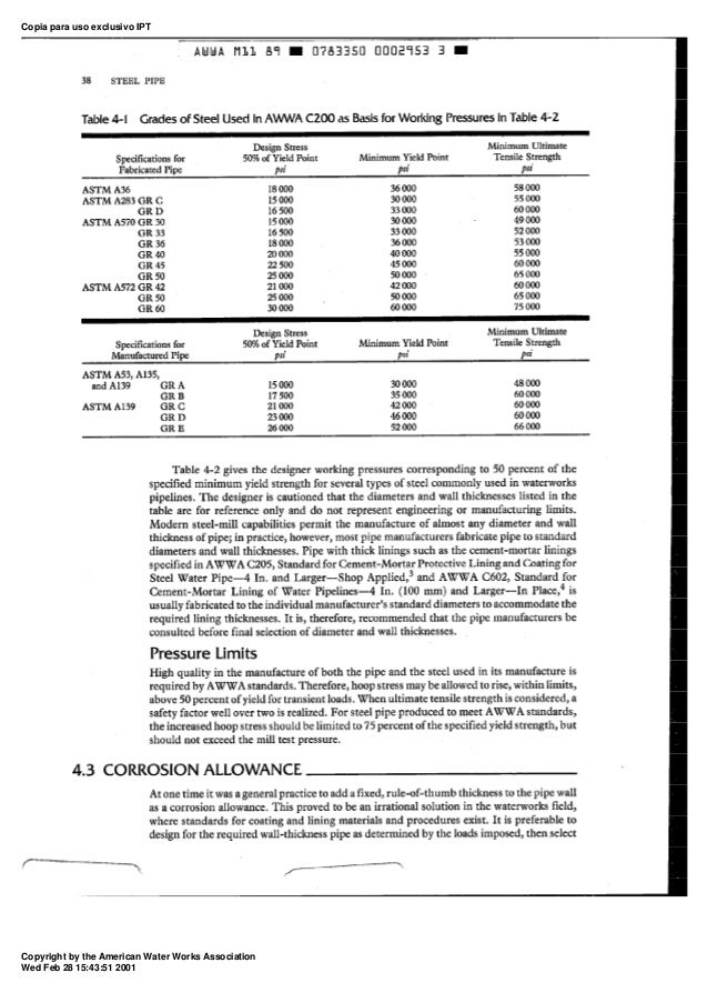 Awwa m11 1989steel pipedesign and installation