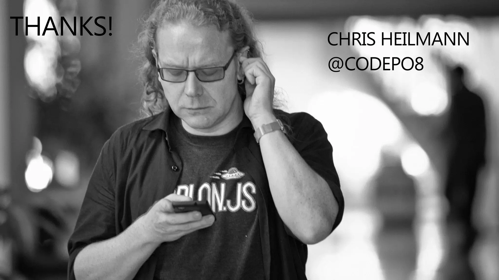 Of innovation and impatience
Chris Heilmann @codepo8, Future Decoded, London, Nov 2015
CHRIS HEILMANN
@CODEPO8
THANKS!
 
