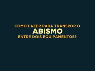 ABISMO
COMO FAZER PARA TRANSPOR O
ENTRE DOIS EQUIPAMENTOS?
 