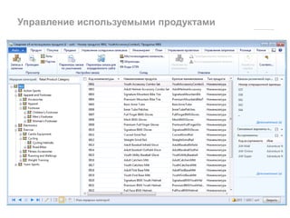 Управление используемыми продуктами
 