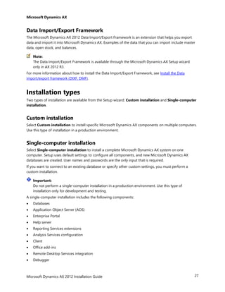 AX 2012 R3 Installation Guide | PDF