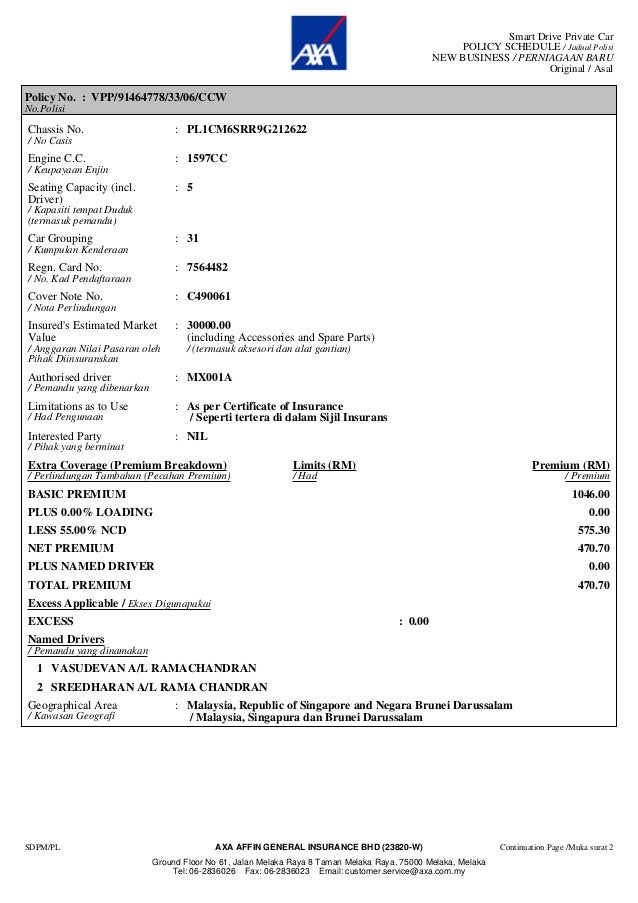 Axa policy (jln1910)