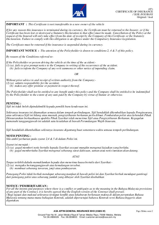 Axa policy (jln1910)