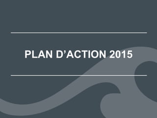 PLAN D’ACTION 2015
 
