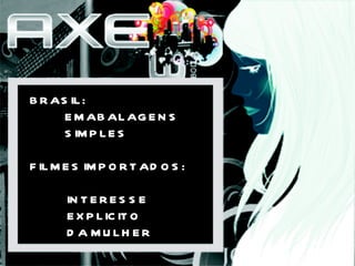 BRASIL: EMABALAGENS  SIMPLES FILMES IMPORTADOS: INTERESSE EXPLICITO  DA MULHER 