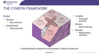 THE CYNEFIN FRAMEWORK
Order
• Obvious
• Best practice
• Complicated
• Good practice
CONFIDENTIAL Guidance references: Section 17.4.1, Figure 17.3
• Complex
• Emergent
practice
• Chaotic
• Novel practice
• Disorder
• Relationship
unknown
•Collaboratively assessed to avoid people’s natural tendencies
 