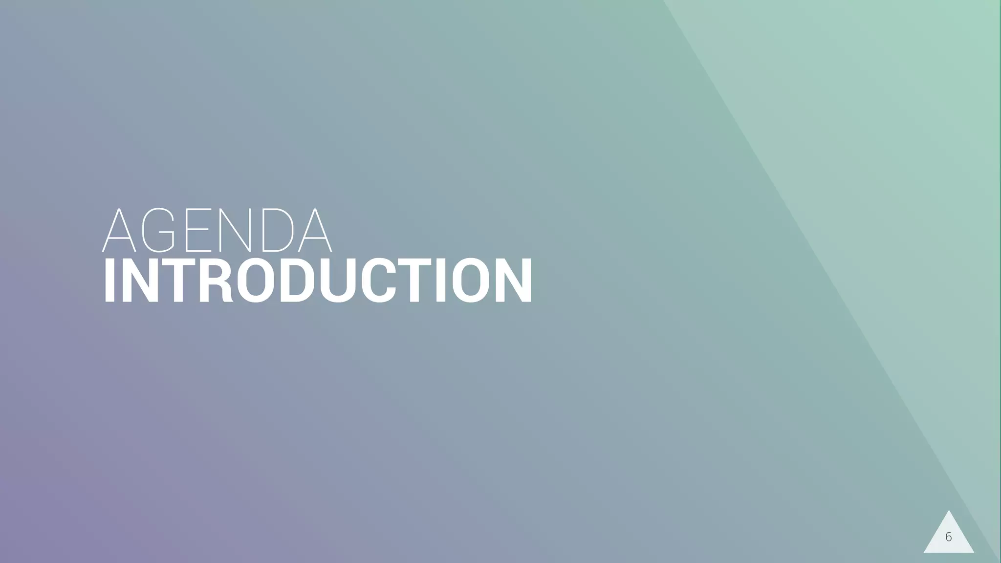 AGENDA
INTRODUCTION
6
 