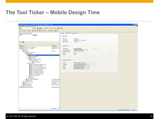 The Tool Ticker – Mobile Design Time




© 2011 SAP AG. All rights reserved.    67
 