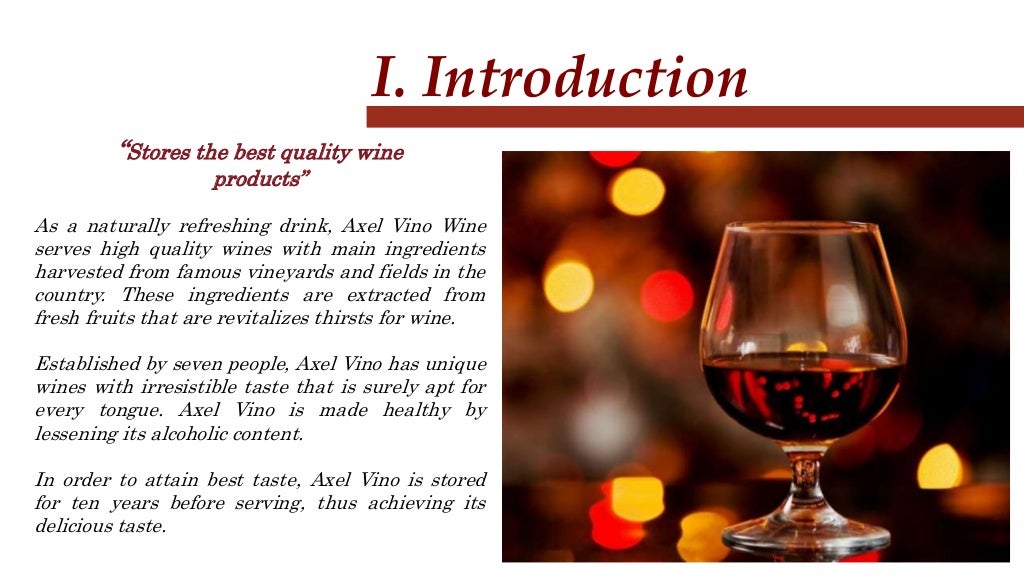 Axel Vino Wine Company Marketing Plan (Sample)