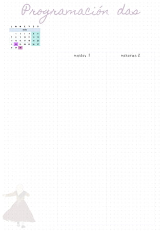 Setembro
martes 1 mércores 2
 