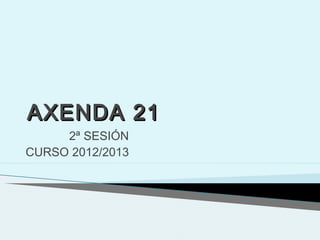 AXENDA 21AXENDA 21
2ª SESIÓN
CURSO 2012/2013
 