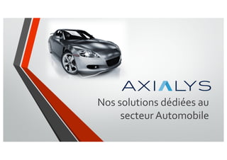 Nos solutions dédiées au
secteur Automobile
 