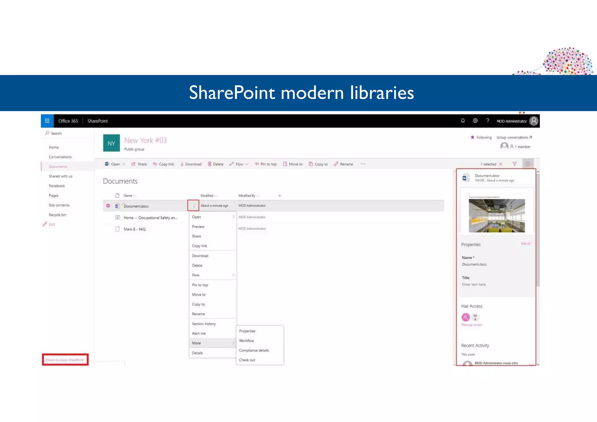 SharePoint modern libraries
 