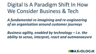 Digital Is A Paradigm Shift In How
We Consider Business & Tech
A fundamental re-imagining and re-engineering
of an organis...