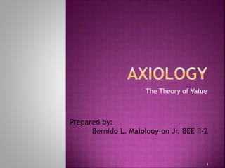 The Theory of Value
1
Prepared by:
Bernido L. Malolooy-on Jr. BEE II-2
 