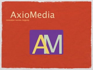 AxioMedia
innovation. success. longevity.




                                  AM
 