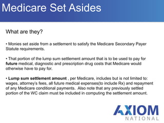 Needed to negotiate liens with CMS.OverviewWho We AreConditional Payments – “Consent to Release” vs. “Proof of Representation” Who We AreConsent to Release – The beneficiary has authorized the individual or entity to receive certain information from the MSPRC for a limited period of time.  The Release does not give the individual or entity the authority to act on the beneficiary’s behalf.  The exchange of information is a one way street