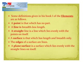 Axioms and postulates (Euclidean geometry) | PDF