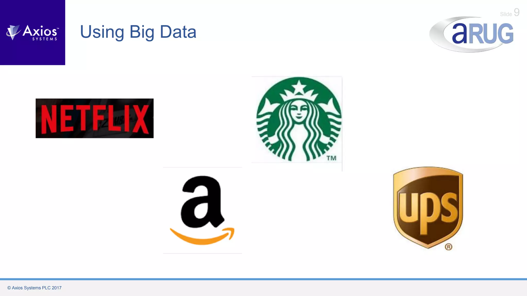 © Axios Systems PLC 2017
Slide 9
Using Big Data
 